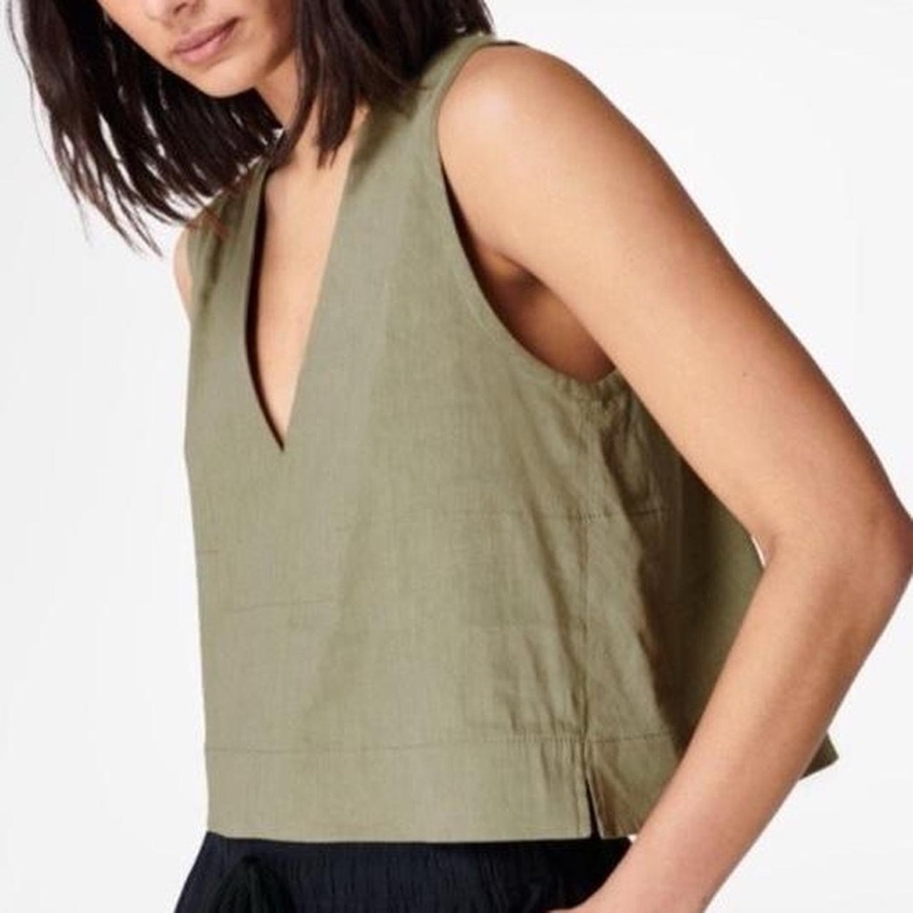 Sweaty Betty  Black linen top  NWOT